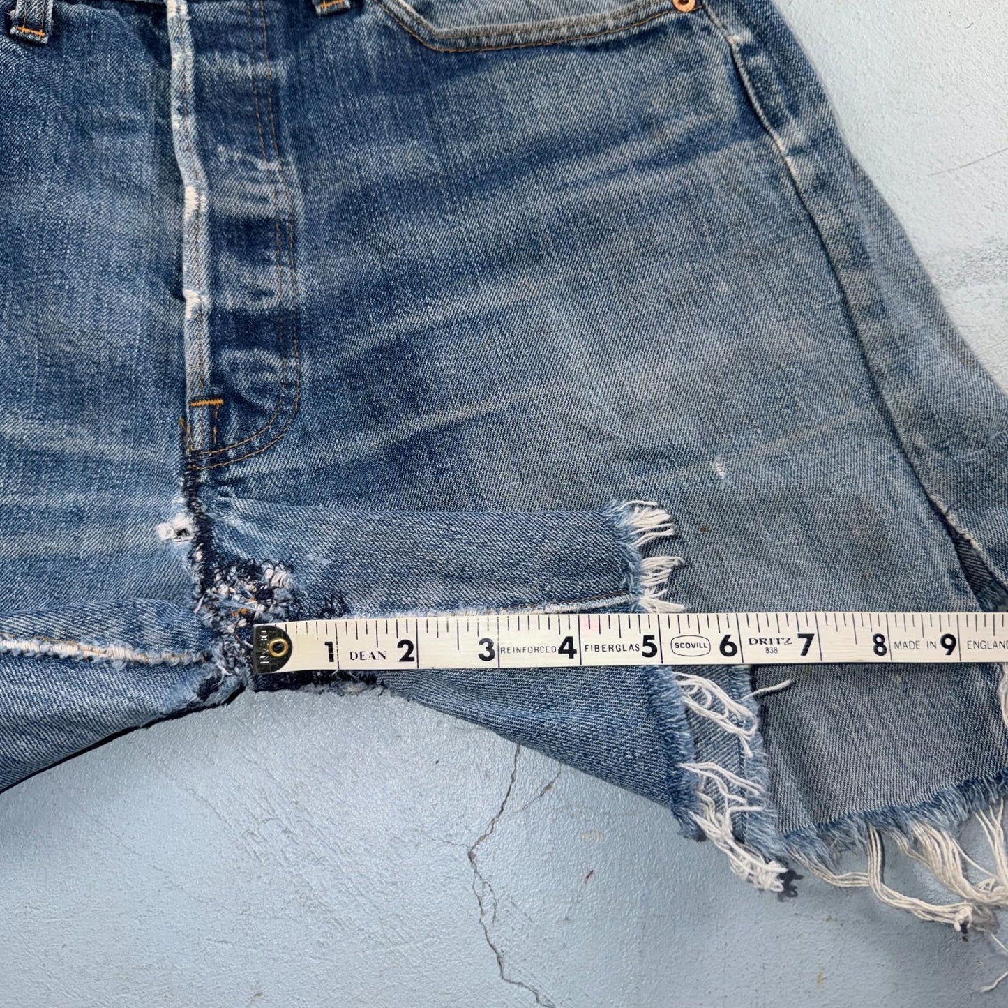 Levis 501 Vintage 70s SS Redline Selvedge USA XX Jeans Light Wash Shorts 31x5