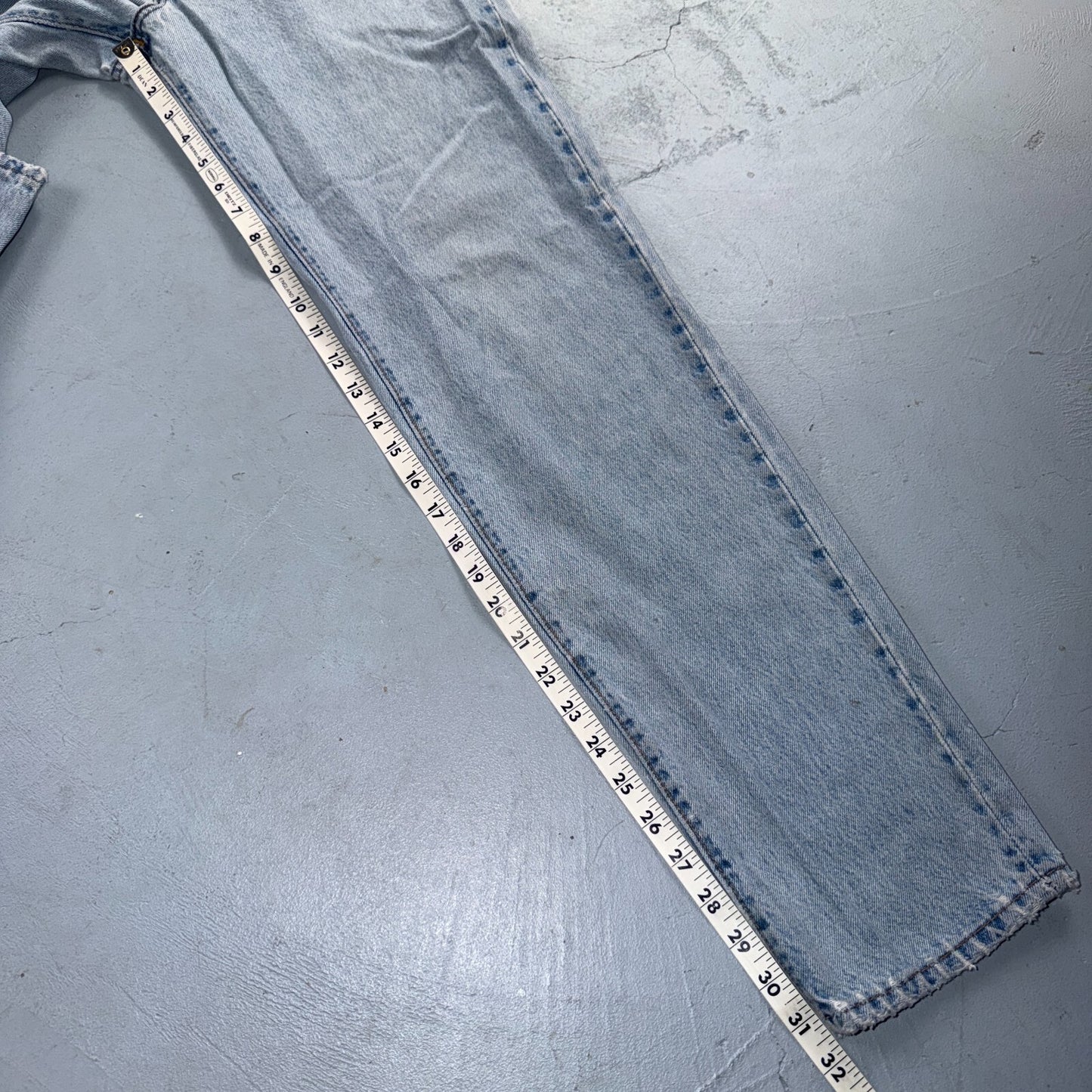 Levis 501 Vintage 90s USA XX Straight Leg Jeans Blue Light Wash Womens Act 27x31