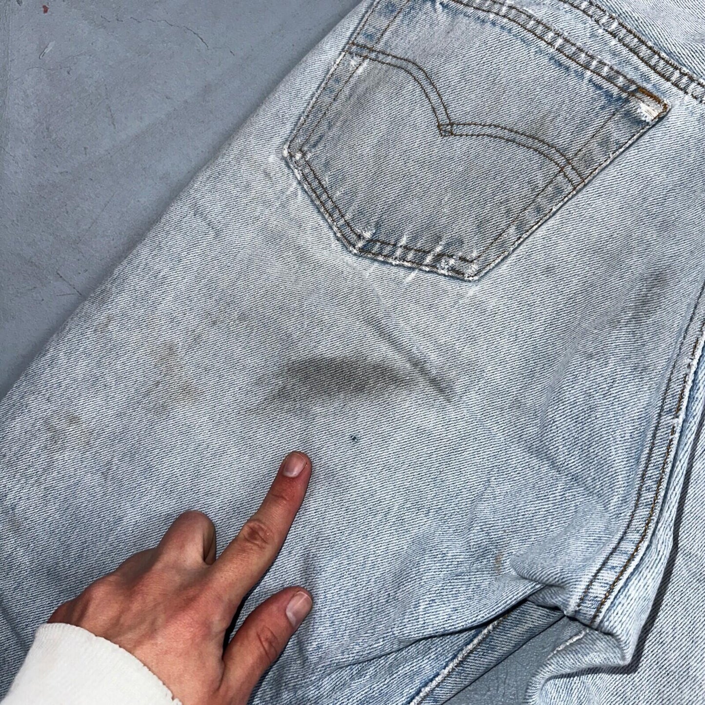 Levis 501 Vintage 80s USA XX Straight Leg Jeans Blue Light Wash 34x36 Act 31x34