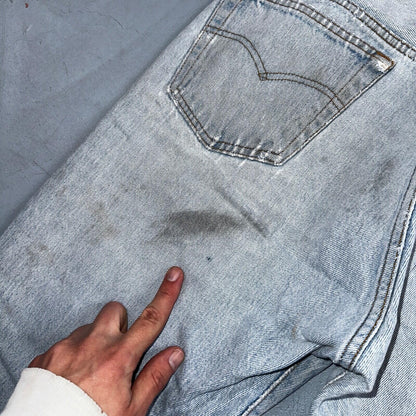 Levis 501 Vintage 80s USA XX Straight Leg Jeans Blue Light Wash 34x36 Act 31x34