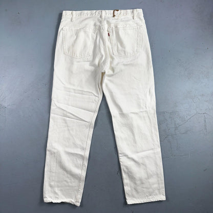 Levis 501 Vintage 80s USA XX Straight Leg Jeans White Light Wash 38x32 Act 35x31