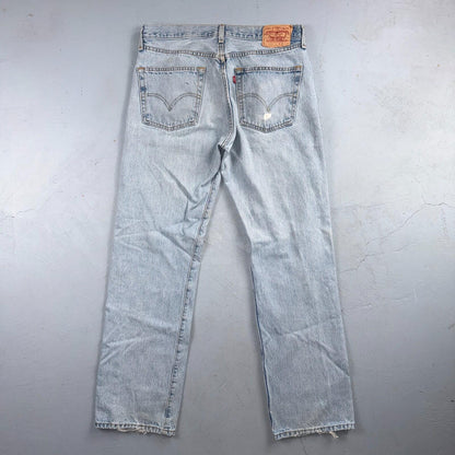Levis 501 Vintage Y2K 90s XX Straight Leg Jeans Blue Light Wash 34x32 Act 33x31