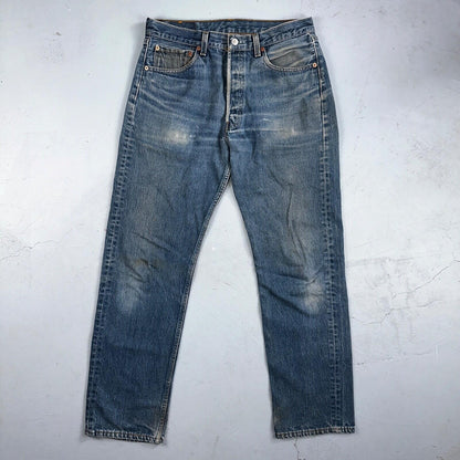 Levis 501 Vintage 90s USA XX Straight Leg Jeans Blue Med Wash 34x34 Act 31x30