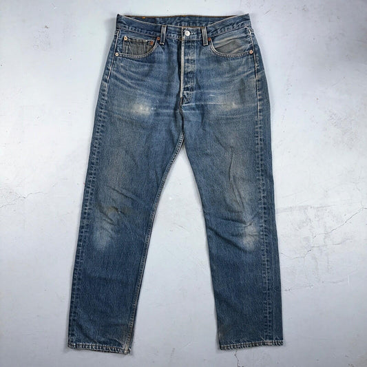 Levis 501 Vintage 90s USA XX Straight Leg Jeans Blue Med Wash 34x34 Act 31x30