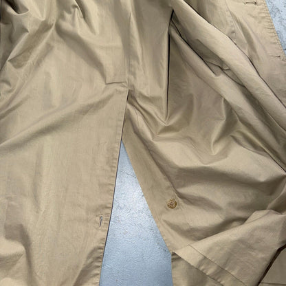 Burberry Trench Coat VTG Mens 46 Beige Check Collar Made in England Classic Belt