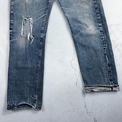 Levis 501 Vintage 80s Redline Selvedge USA XX Jeans Light Wash 35x36 Act 31x31