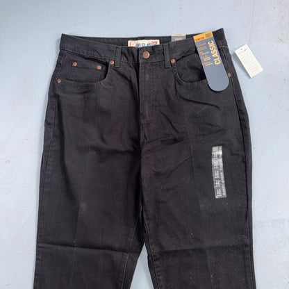 Faded Glory Classic Jeans Women's Size 12 Black Solid Straight Leg Stretch New