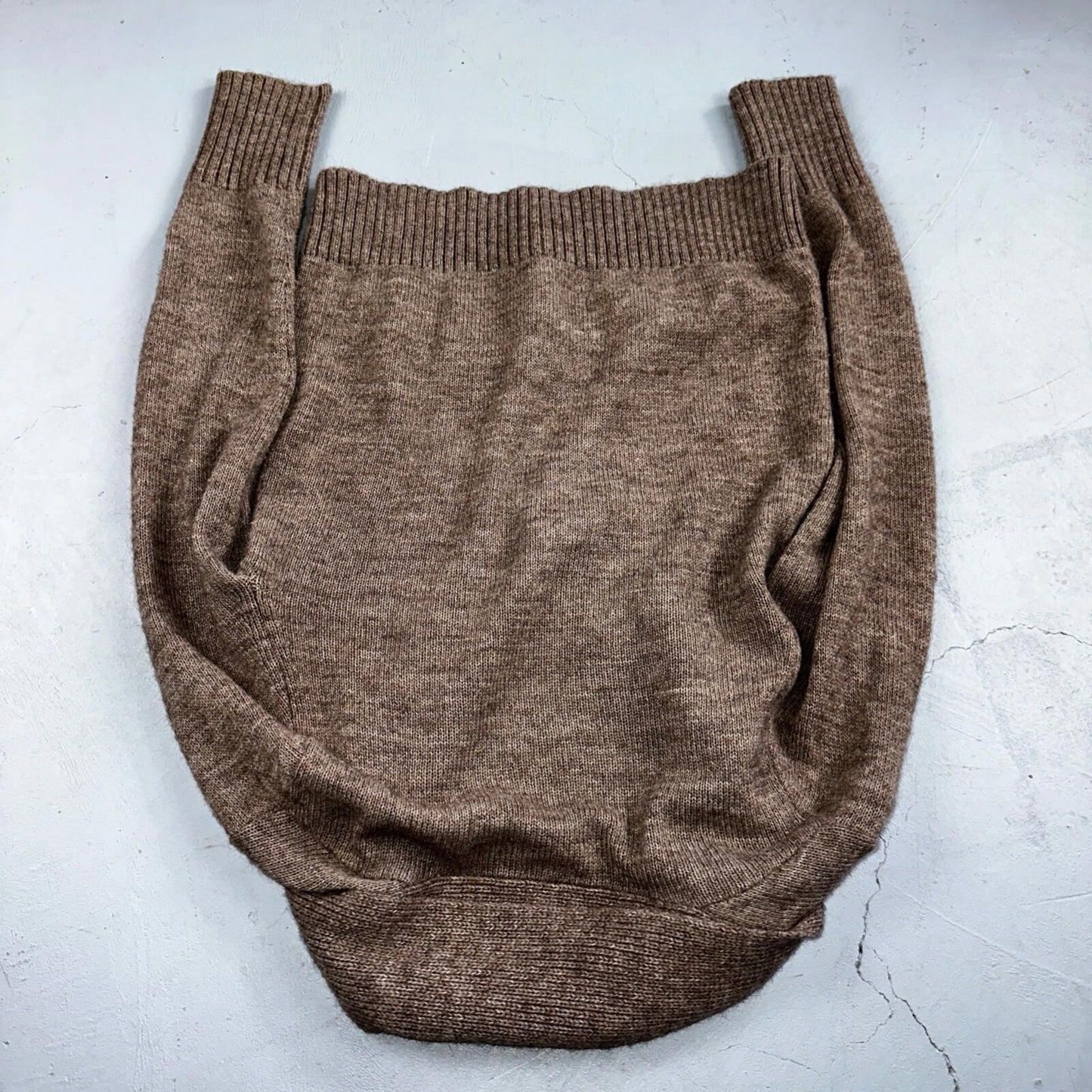 J.Crew Shawl Popover Sweater Brown Merino Wool Alpaca Size M Long Sleeve Cozy