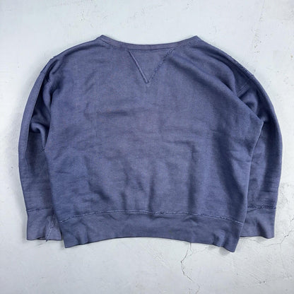 VTG Double V Sweatshirt 40s 50s 1940s Faded Blue Crewneck Boxy Rockabilly 1950s