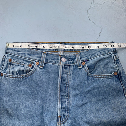 Levis 501 Vintage 90s Y2K XX Straight Leg Jeans Blue Light Wash 30x34 Act 28x32