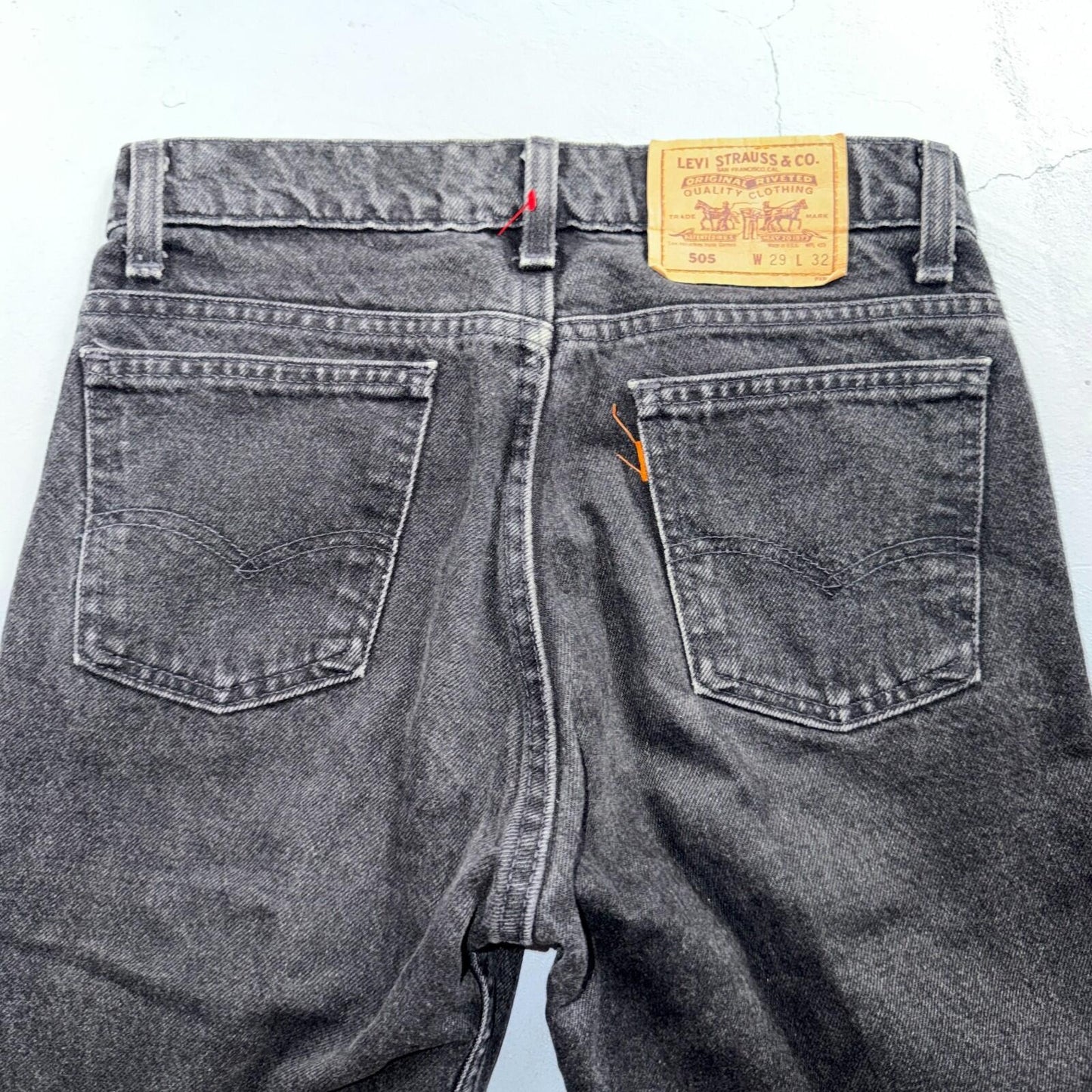 Levis 505 Vintage 90s 40505 Orange Tab Black Jeans 29x32 USA 1990s Act 28x28