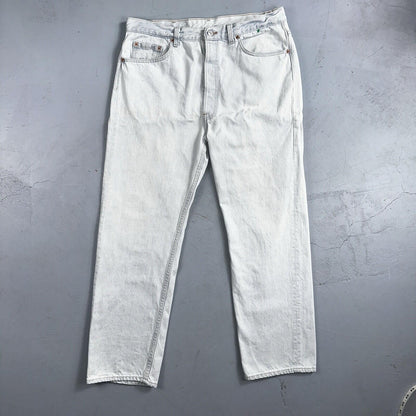 Levis 501 Vintage 90s USA XX Straight Leg Jeans White Light Wash 38x30 Act 34x29