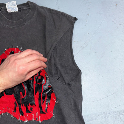 Super Hero Chopped Cut Sewn Custom VTG T Shirt Hanes 80s Beefy Rare Fun Batman