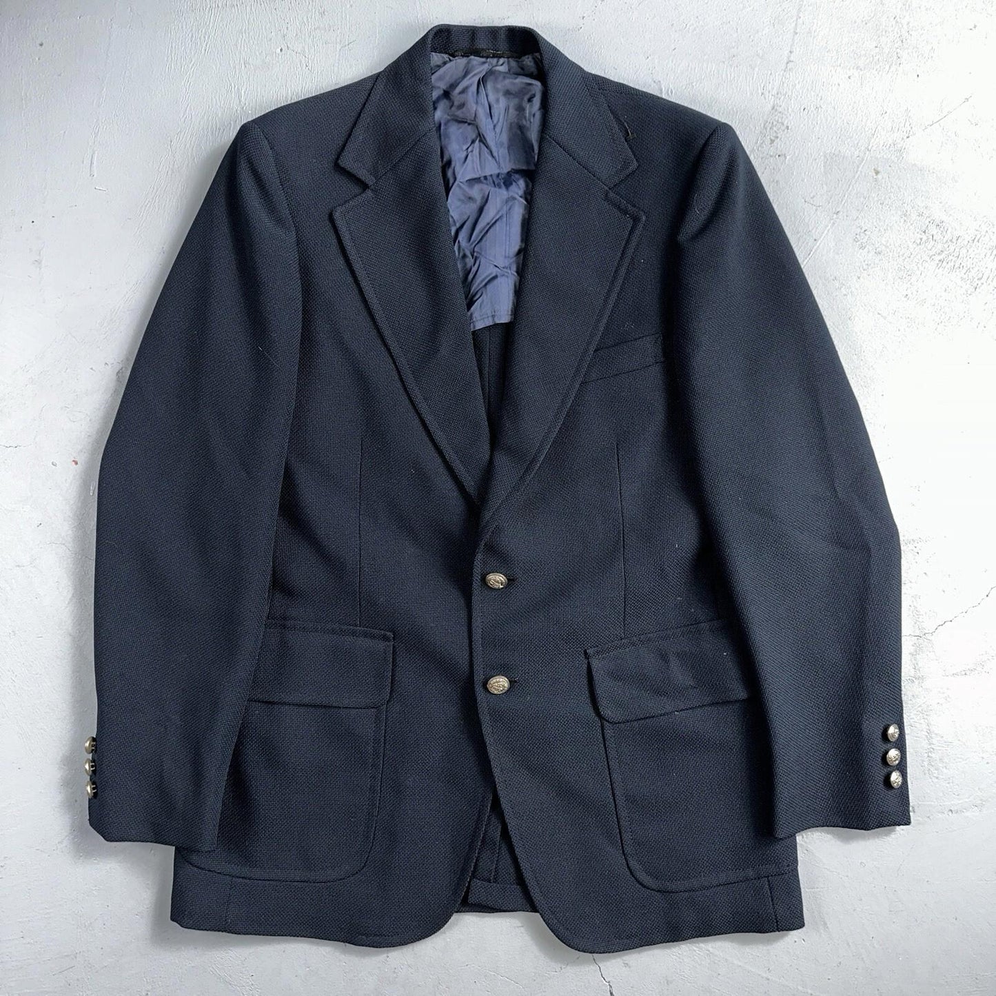 Kingsridge Blazer Mens 40 Blue Vintage Sport Coat Suit Jacket Union USA 1970s