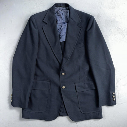 Kingsridge Blazer Mens 40 Blue Vintage Sport Coat Suit Jacket Union USA 1970s