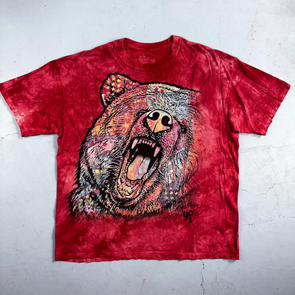 The Mountain Bear Red Tye Dye VTG T Shirt XL Y2K Hunting Alaska Bite