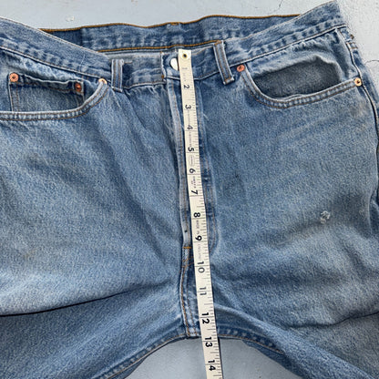 Levis 501 Vintage 80s USA XX Straight Leg Jeans Blue Light Wash 38x34 Act 35x30
