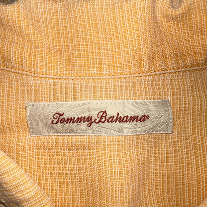 Tommy Bahama Mens Camp Hawaiian Shirt L Silk Orange Aloha Floral Summer