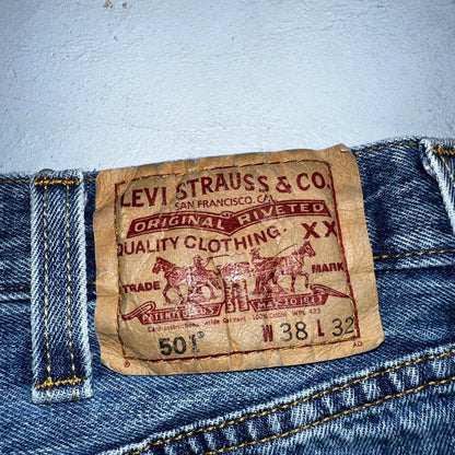 Levis 501 Vintage Y2K XX Straight Leg Jeans 38x32 Med Wash 2000s Act 35x30