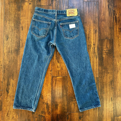 VTG Levis 501 XX Button Fly 90s Y2K Jeans Denim Straight Capri 34x30 Act 31x25
