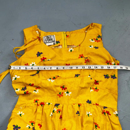 Vtg 70s Malia Honolulu Hawaiian Bright Flower Power Belted Maxi Dress Sz 14