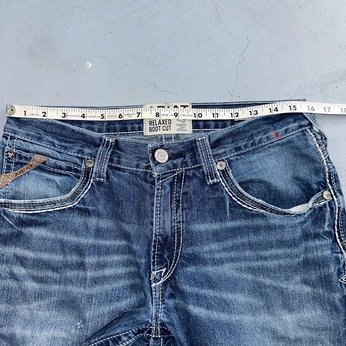 Ariat Jeans Mens 30 X 34 Blue Denim Rebar M4 Relaxed Boot Cut Workwear Country