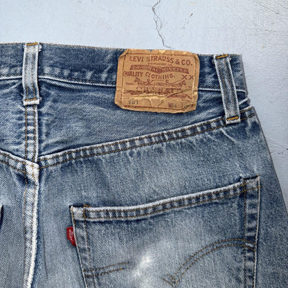 Levis 501 Vintage 80s Redline Selvedge USA XX Jeans Light Wash 31x27 Skinny