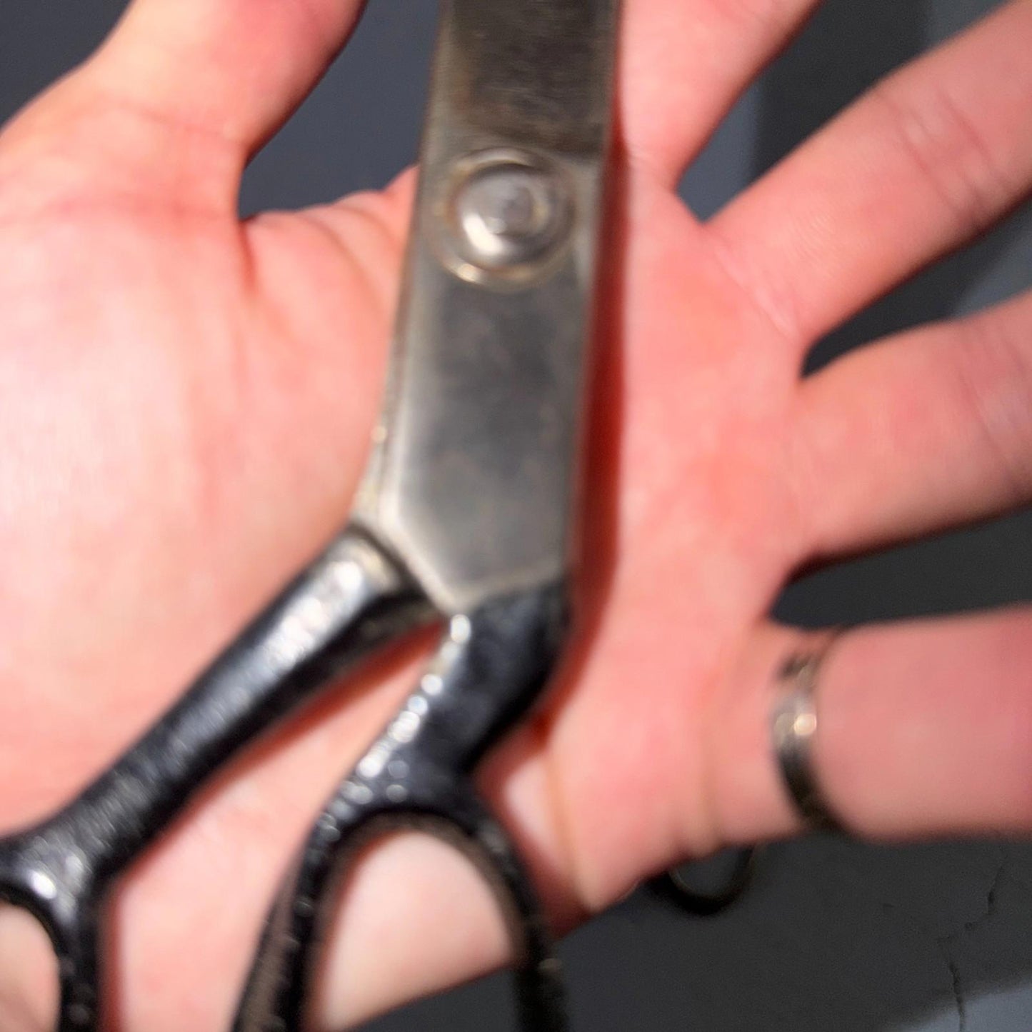 4 Pairs of Used Vintage Scissors Silver Handle Henkel Italy Steel Rare 60s