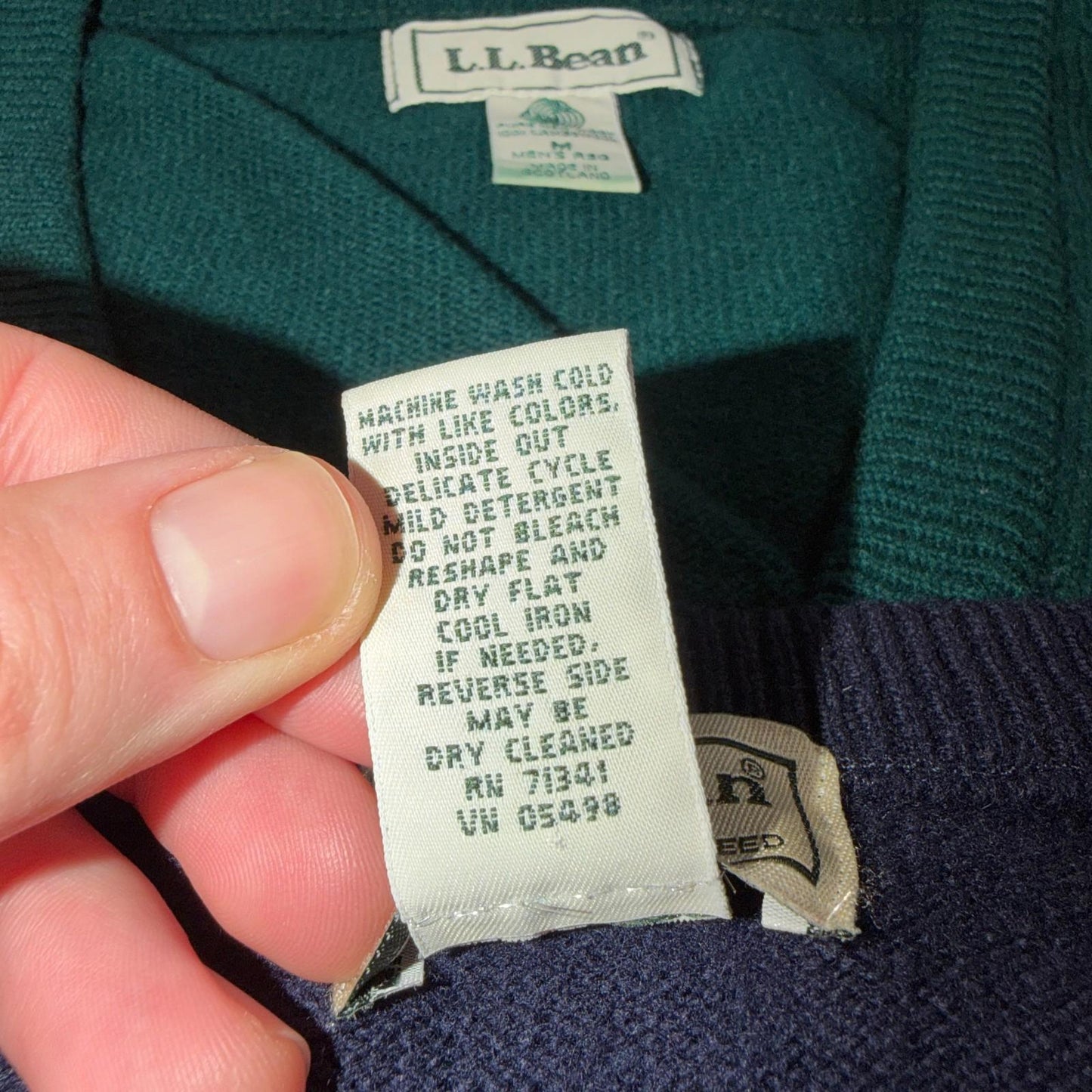 LL Bean Wool V-Neck Sweater Vest Mens Medium 100% Lambswool Knit Lot of 4