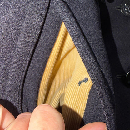 Vintage 40s WWII US Naval Clothing Factory 10 Button Navy Wool PeaCoat Military