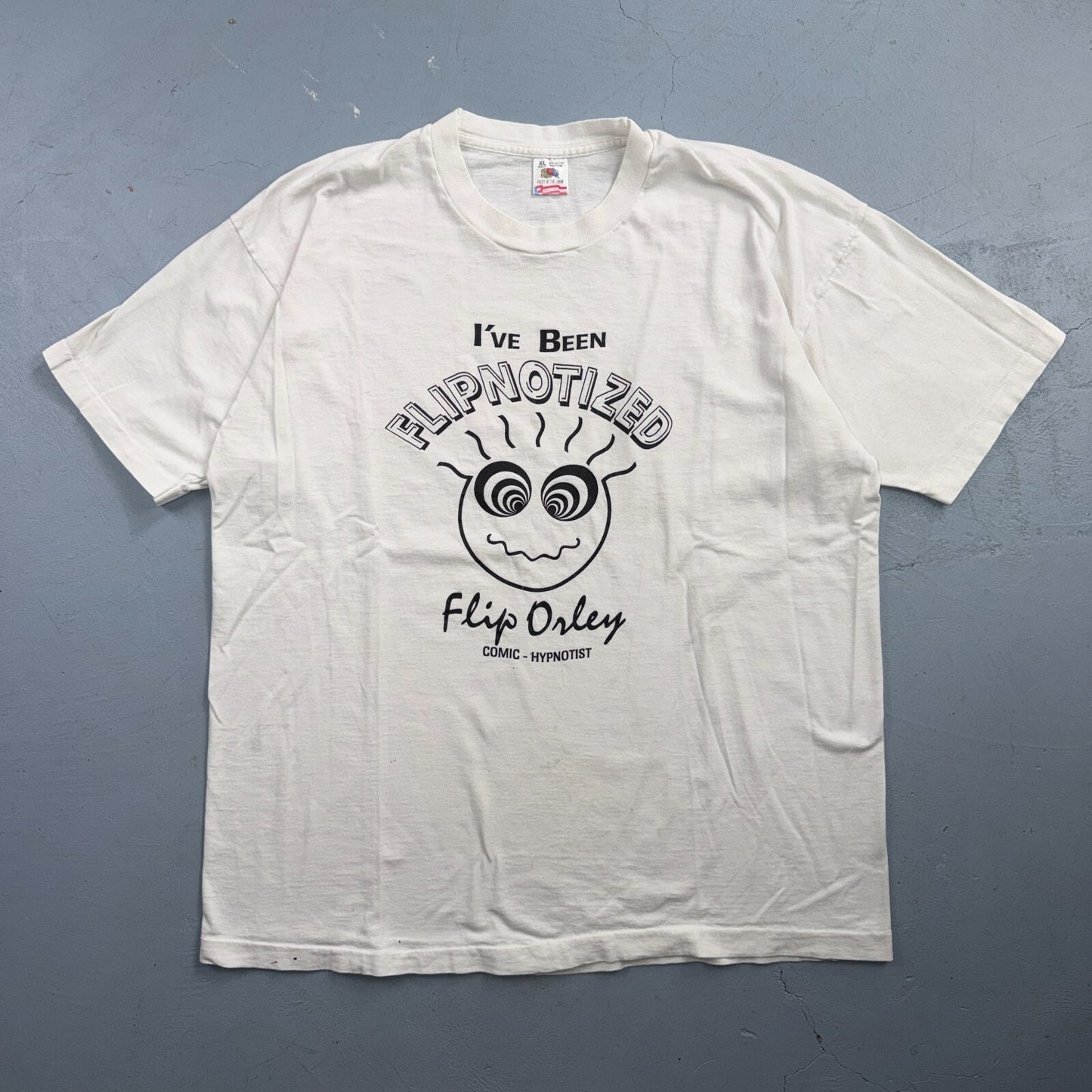 VTG Flip Orley I've Been Flipnotized Comic Hypnotist T Shirt Band USA 90s Music