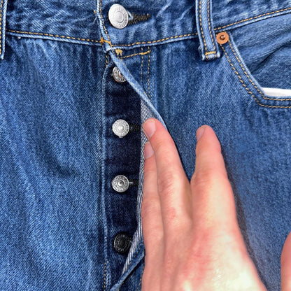 Levis 501 Y2K XX Straight Leg Jeans Blue VTG Med Wash 36x38 Act 33x33