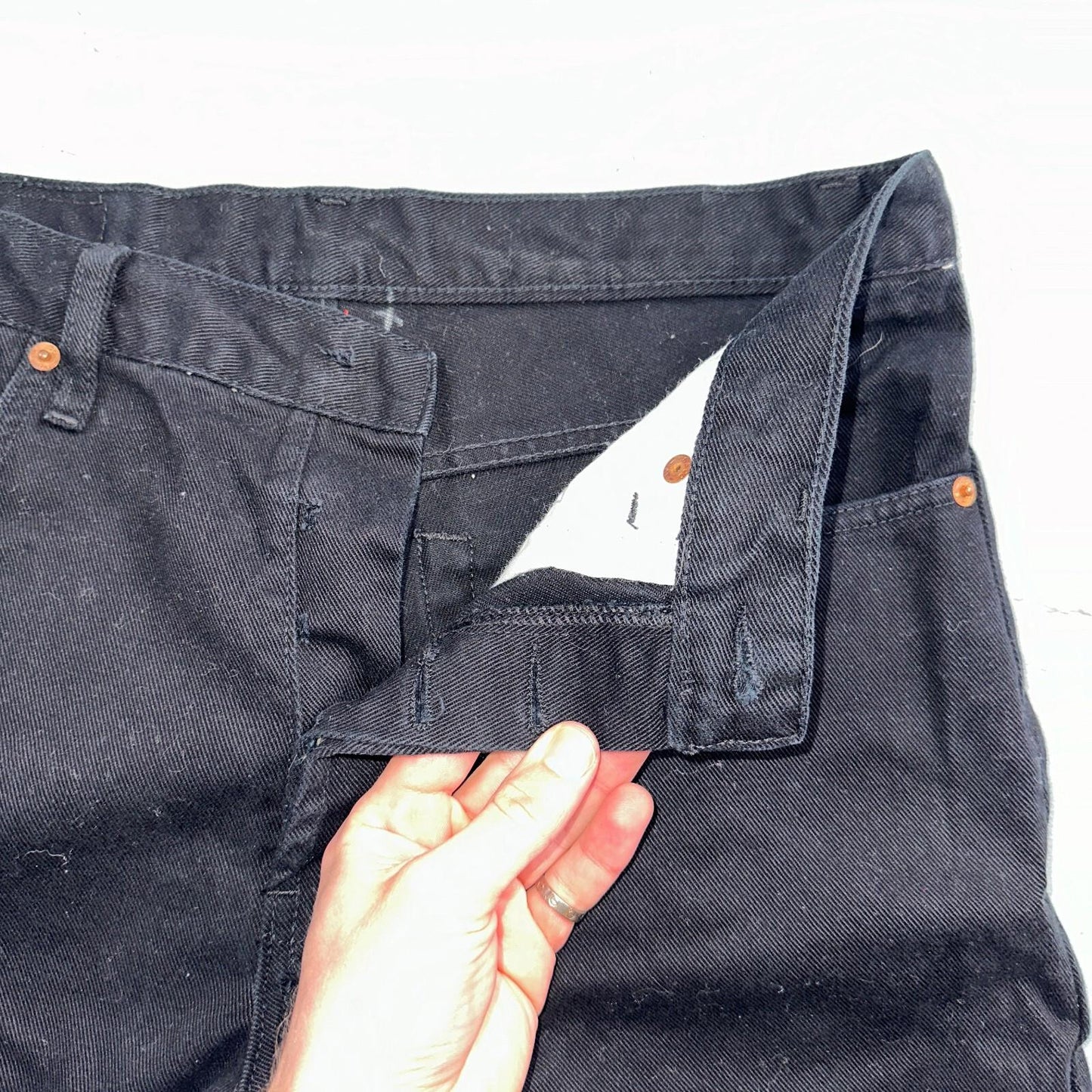 Levis 501 Vintage 90s USA XX Straight Leg Jeans Missing Buttons 31x32 Black