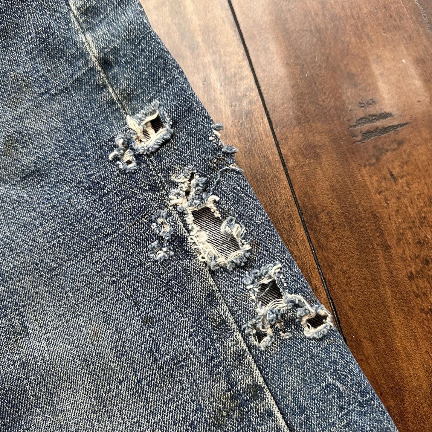 Levis 501 XX Big E True Vintage 60s Redline THRASHED Denim Jeans 1960s 27x26