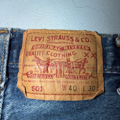 Levis 501 Vintage 80s USA XX Straight Leg Jeans Blue Light Wash 40x30 Act 37x28