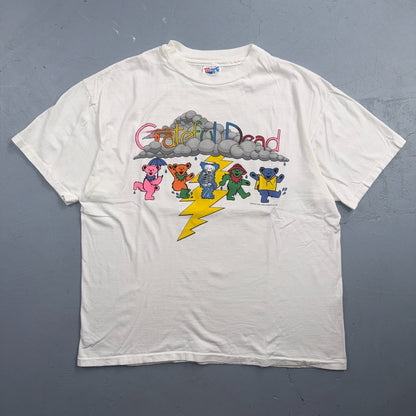 VTG 1993 Grateful Dead Rain Bears Tour T Shirt Seattle Eugene Skeleton Lightning