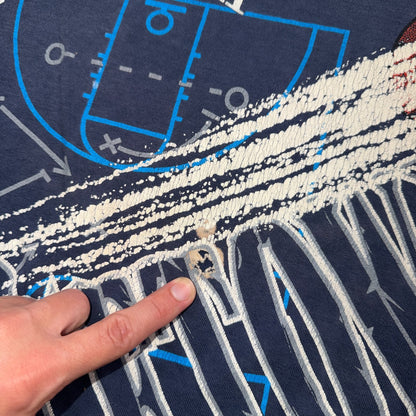 Georgetown Hoyas Thrashed USA VTG T Shirt Single Stitch Basketball Washington DC