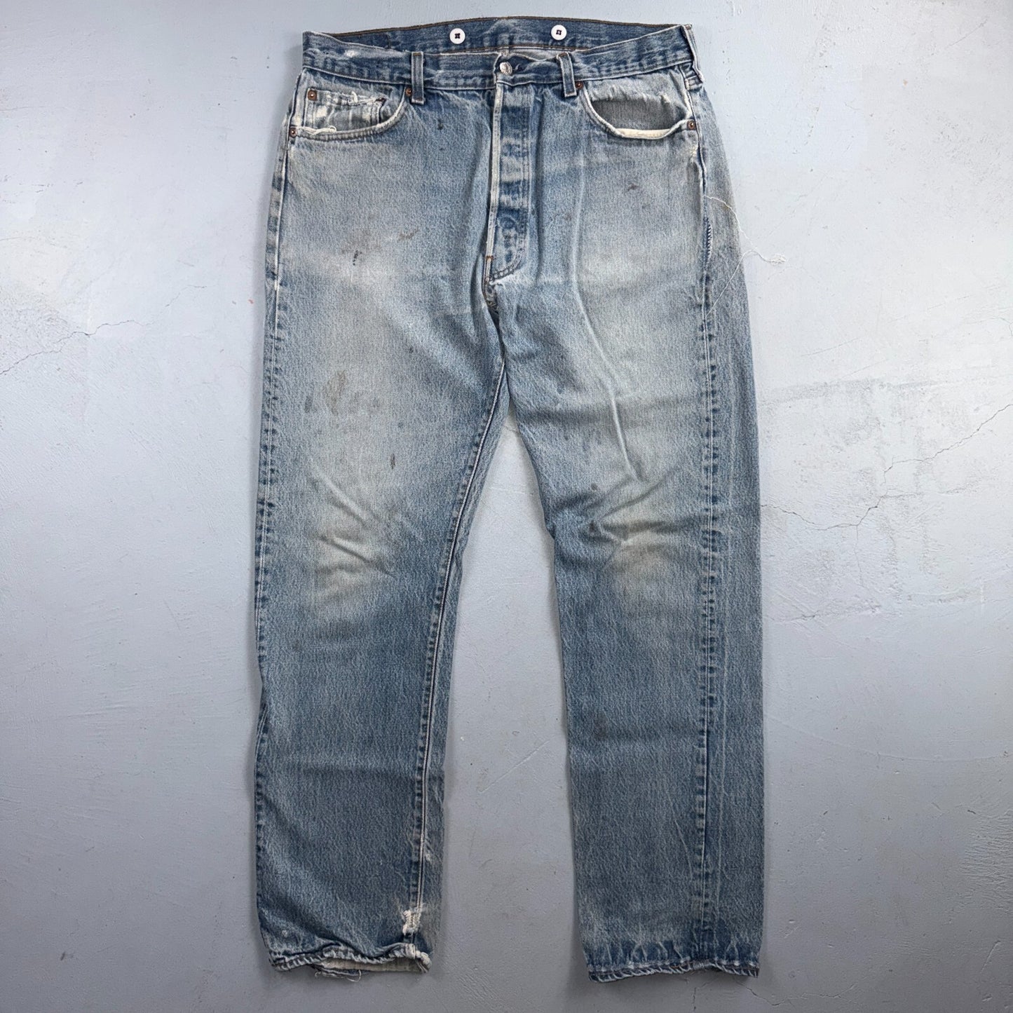 Levis 501 Vintage 80s USA XX Straight Leg Jeans Blue Light Wash Act 34x32
