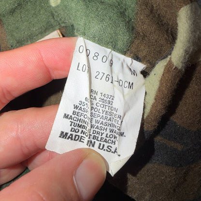 VTG 90s Five Brother Camo Flannel Shirt Cotton Poly Made USA Men's Medium