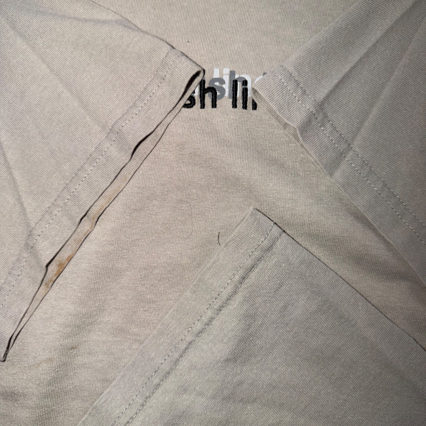 Nike VTG Y2K There Is No Finish Line Swoosh Running T Shirt Beige Distressed