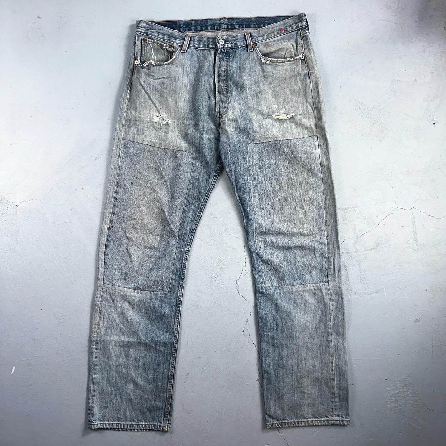 Levis 501 Vintage Y2K XX Straight Leg Jeans Blue Light Wash 38x34 Act 38x32