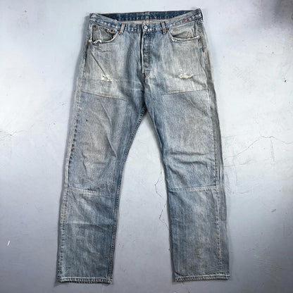 Levis 501 Vintage Y2K XX Straight Leg Jeans Blue Light Wash 38x34 Act 38x32