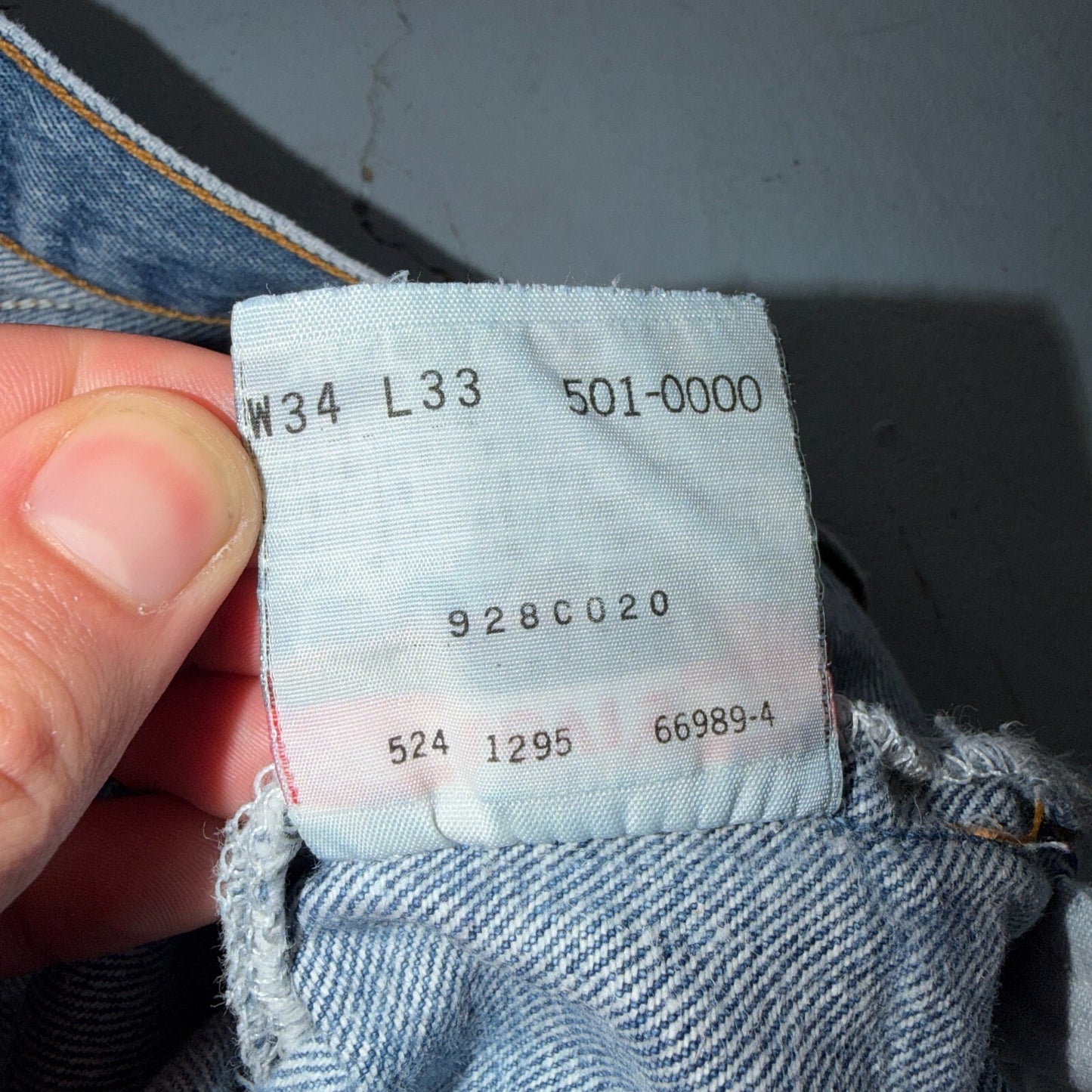 Levis 501 Vintage 90s USA XX Straight Leg Jeans Blue Light Wash 34x33 Act 31x29