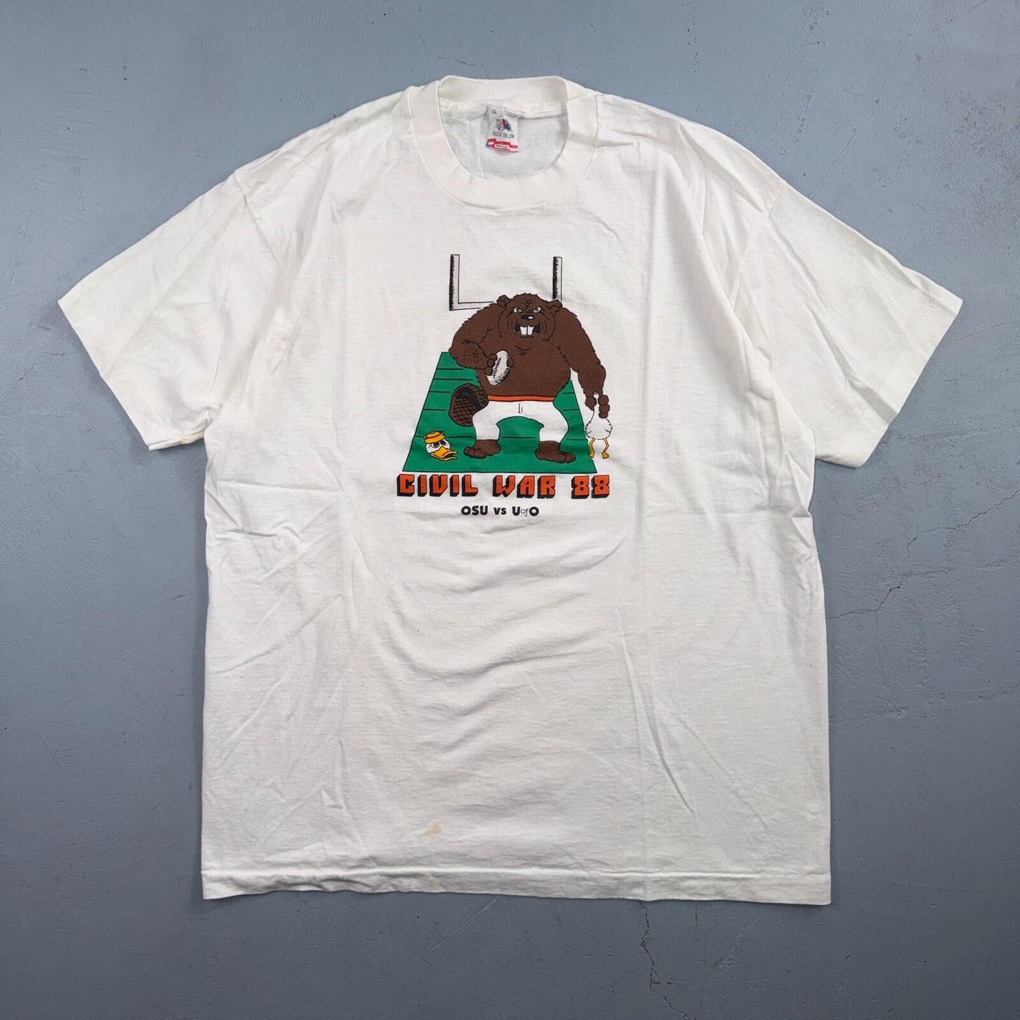 OSU Civil War 1988 FOTL VTG T Shirt Single Stitch 80s USA Ducks Beavers XL