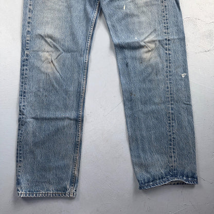 Levis 501 Vintage 80s USA XX Straight Leg Jeans Blue Light Wash 38x34 Act 35x30