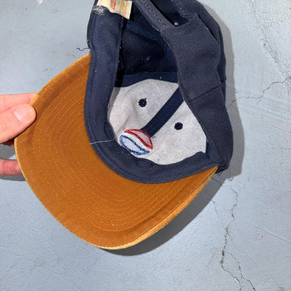 Vintage 90s Pepsi Golf Hat Otto Cap Leather Brim Blue Logo Wool RARE Collectible