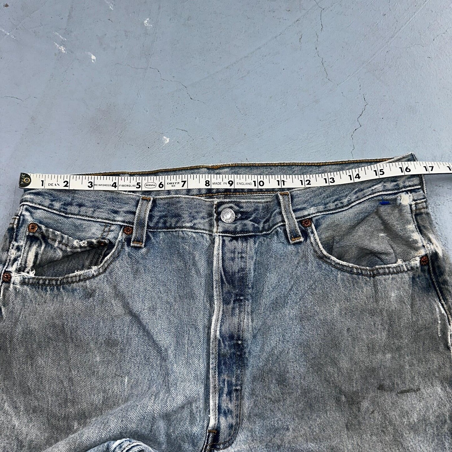 Levis 501 Vintage Y2K 90s XX Straight Leg Jeans Blue Light Wash 36x34 Act 33x32