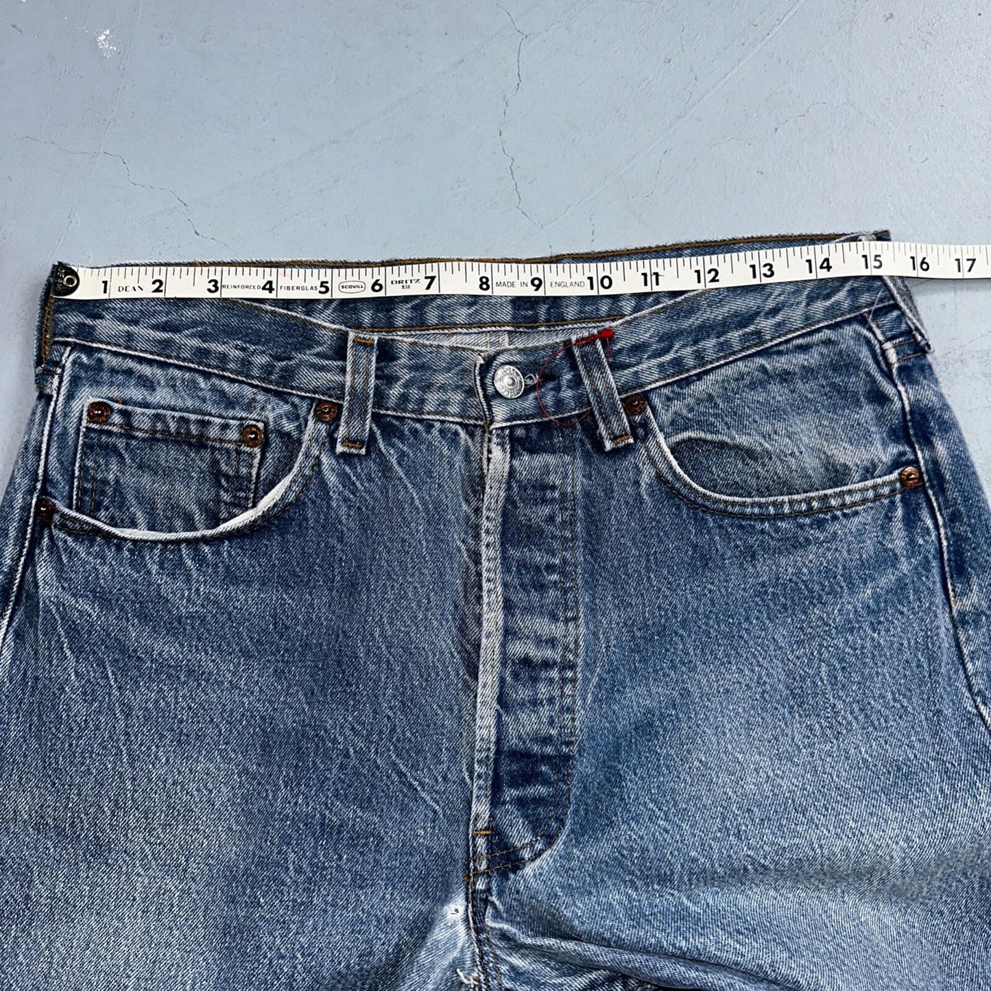 Levis 501 Vintage 80s USA XX Straight Leg Jeans Blue Light Wash Act 31x32