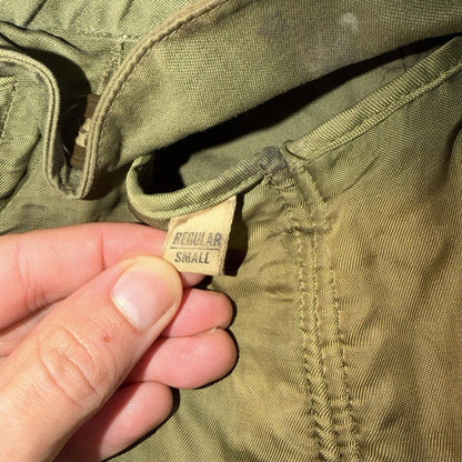 1950 US Army OD-7 Overcoat Cotton No Liner Korean War Trench Coat Belted OG 107