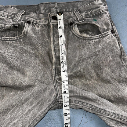 Levis 501 Vintage 80s USA XX Straight Leg Jeans Gray Acid Wash 27x32 Act 26x31